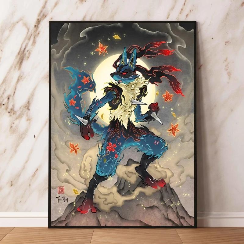 Lugia Ho-Oh Pokemon Unframed Canvas Painting Comic Themed Anime Wall Decor Unique Collection Enhance Your Living Space