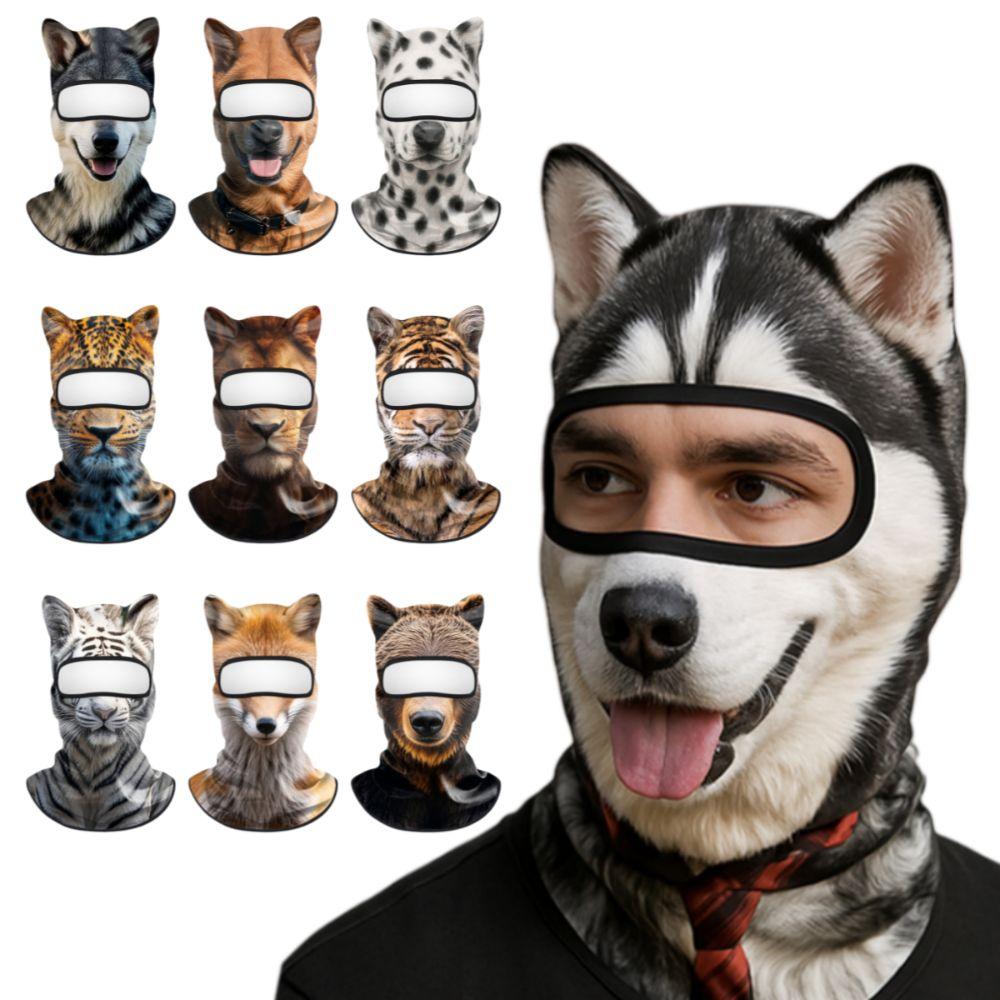 3D Animal Balaclava Mask Sun Protection Ice Silk Full Face Mask Lifelike Windproof Cooling Neck Gaiter Cycling/Party/Outdoor