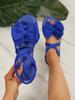2025 Summer Women's Fashion Bow Elastic Band Large Size Beach Sandals