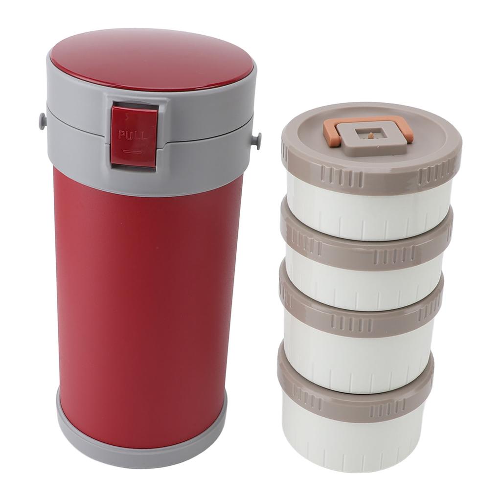 Insulated Jar 2.9L 304 Stainless Steel Microwave Safe Leakproof Stackable Lunch Box with Strap Handle Insulated Vacuum Food Jar for School