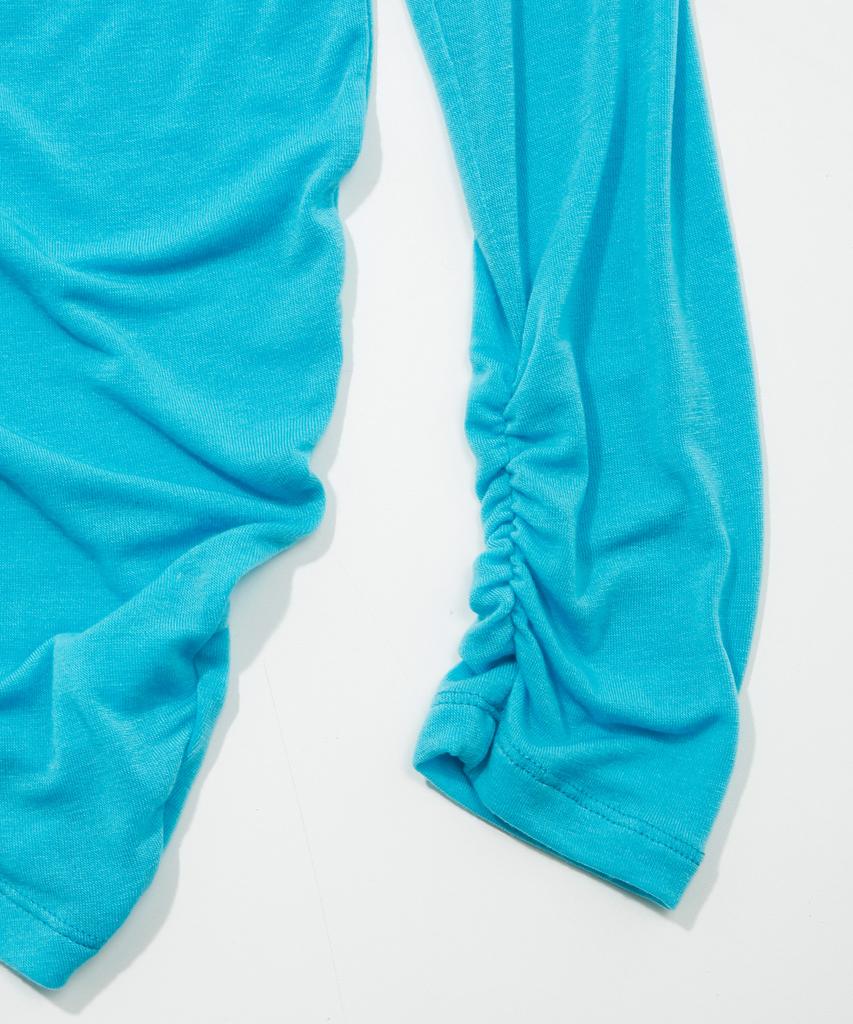 KIJIKO Ke311. Curved Sheer Tee Aqua Blue