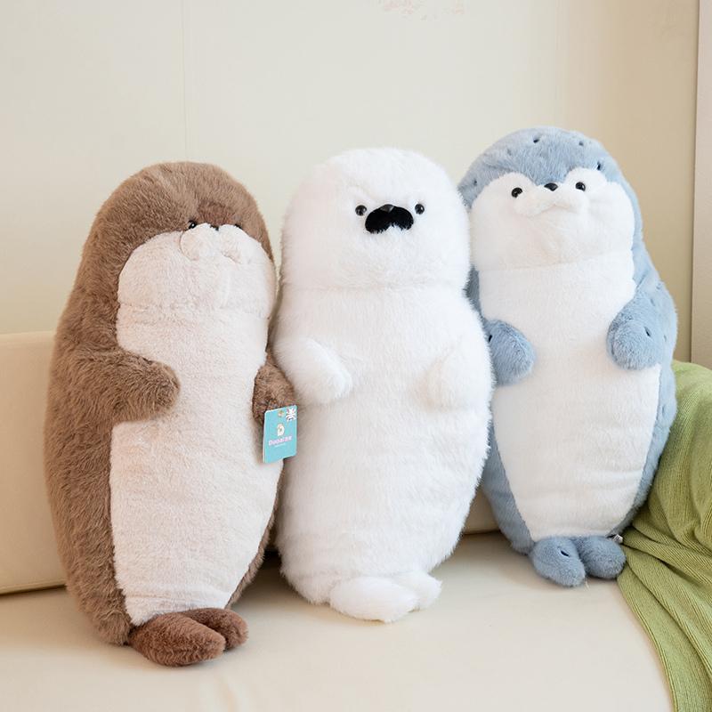 Cartoon 40/70cm Seal Sloth Stuffed Animal Soft Dolls Wear Headphones Pillows Toys Baby Comfort Doll Girls Boys Birthday Gifts