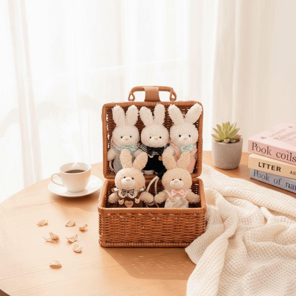 Cute Plush Doll Keychain Hanging Plush Rabbit Key Ring Creative Bear Plush Pendant  Daily Use