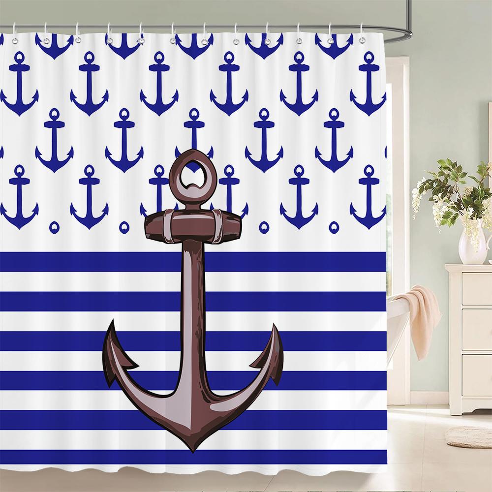 High Quality Geometric Pattern Printed Fabric Shower Curtains Bathtub Waterproof Products Bathroom Decor with 12 Hooks