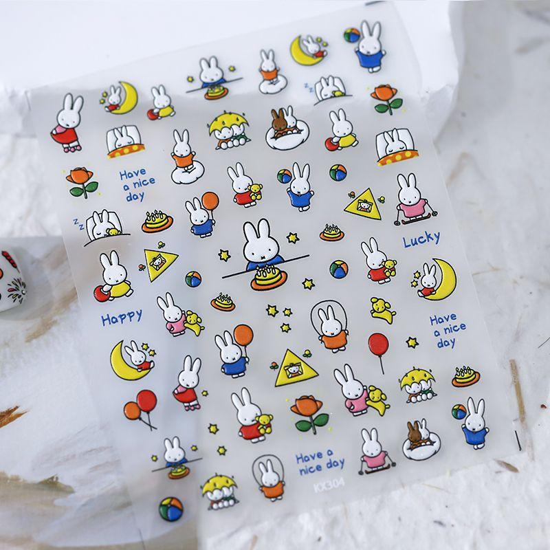 

Qiji Notebook Three-Dimensional Nail Stickers Waterproof Nail Sticker New Year Cute Cartoon Festive Rabbit Kx304 305 kx304 (stereo)