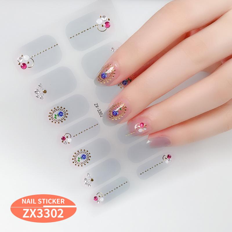 ZX 3D Gel Nail Polish Stickers: Easy-to-Use, Safe, and Healthy Imitation Diamond Adhesive for Stunning Nail Art.