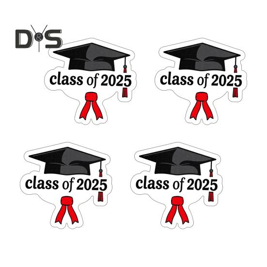 

10/30/50 шт./упаковка выпускной сезон 2025 года наклейки с прочной клейкой основой мелованная бумага школьные наклейки для выпускников 10 pcs