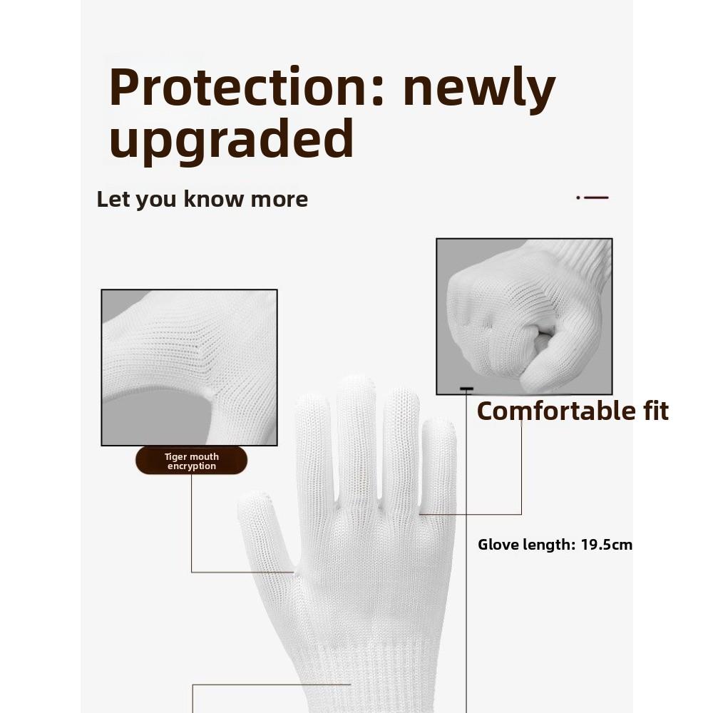 Guanti in nylon bianco resistenti per uomo e donna - Presa antiscivolo, tessuto traspirante, assorbenti del sudore, perfetti per riparazioni domestiche e fai da te