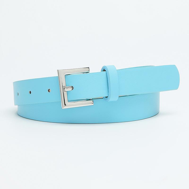 

Women S Pin Buckle Belt Simple Dress Decorative Belt Women S Jeans Belt 106*2.3 небесно-голубой