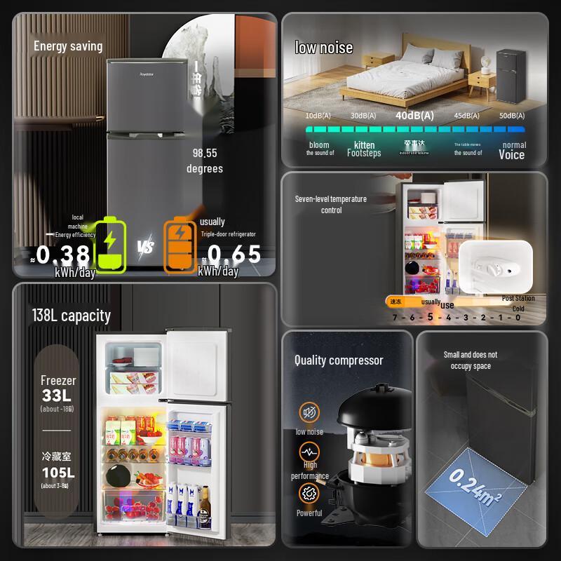 Royalstar Compact Two-Door Refrigerator