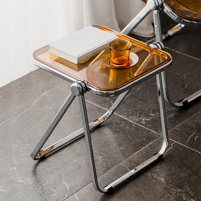 Foldable Transparent Coffee Table Household Furniture Fashionable Acrylic Low Table Portable and Lightweight Sofa Edge Table