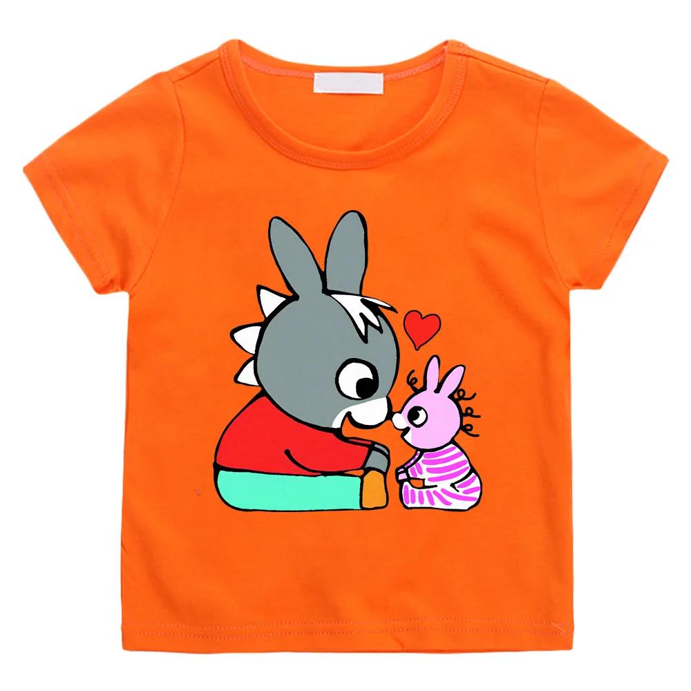 Lane Trotro 100%Cotton Cartoon T-shirts Children Boysgirls Short Sleeve Breathable Kawaii Kids High Quality O-neck Tshirts Tee