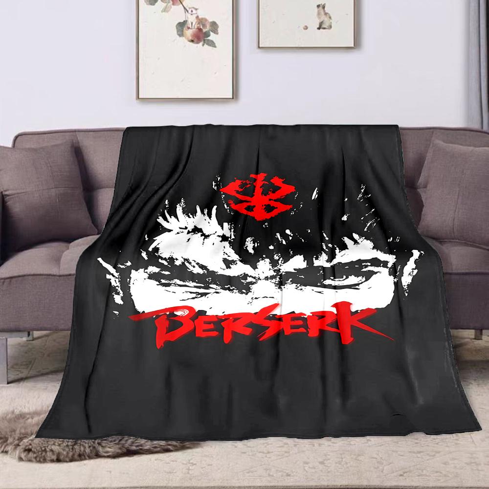 "Berserk Guts Dark Art Design" Patterned flannel blanket perfect for the bedroom living room, sofa, or a little nap