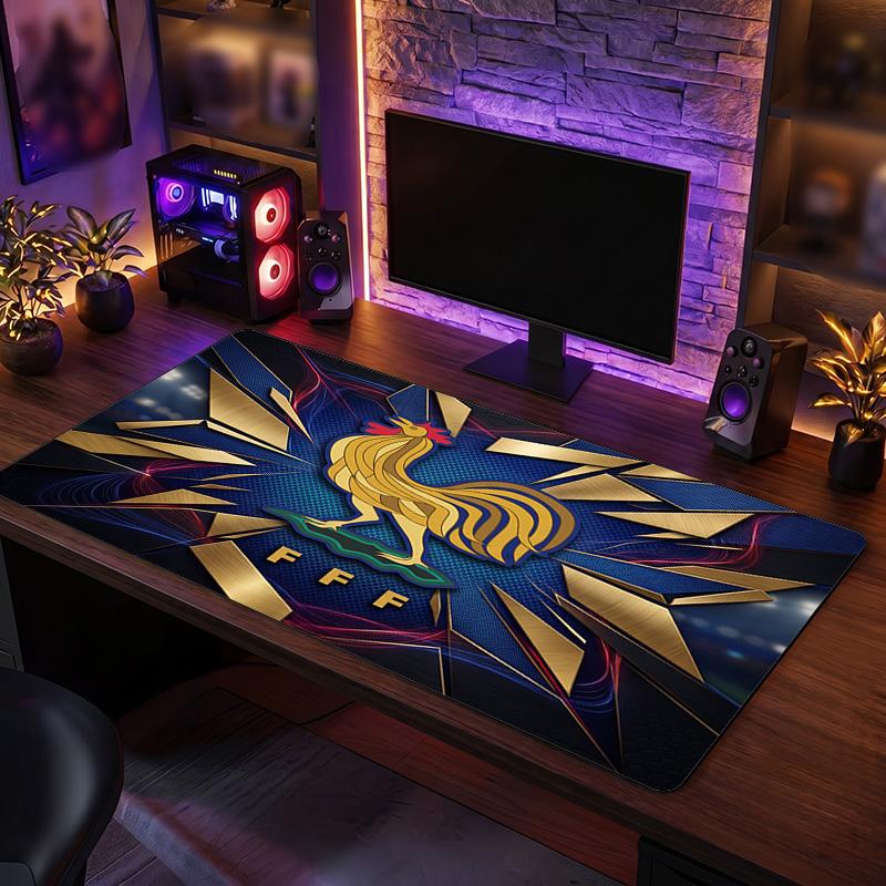 France Football Crest Mouse Pad, Extended Non Slip Rubber Desk Mat for Gaming Office Laptop Fan Gift