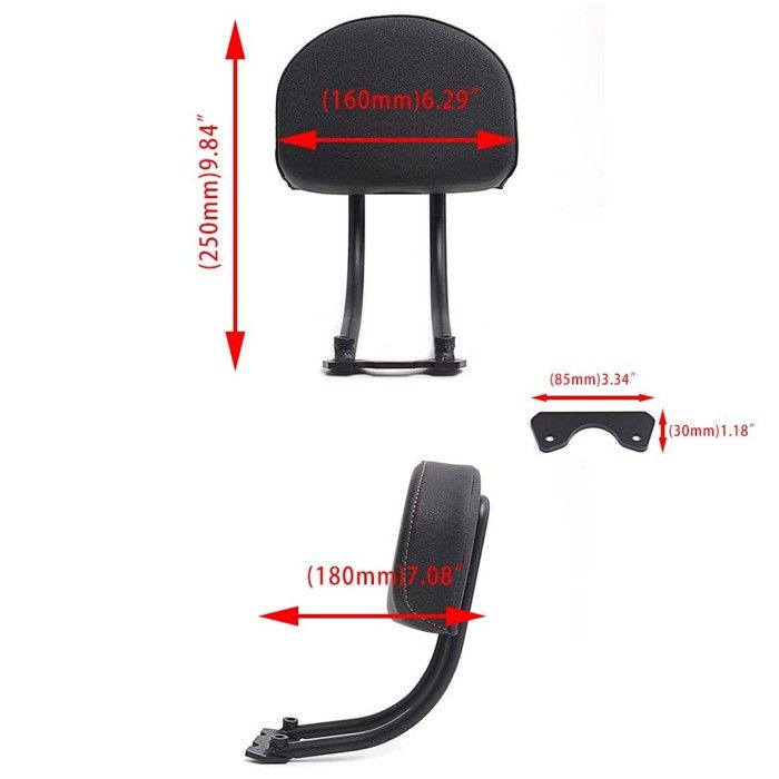 Sissybar passager pour Harley Davidson Sportster S 1250 21-25 Dossier passager noir