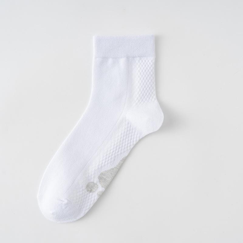 Mens & Womens Warm Odor-Resistant Graphene Mid-Calf Socks: Sweat-Absorbent, Breathable, Solid Color for Autumn & Winter