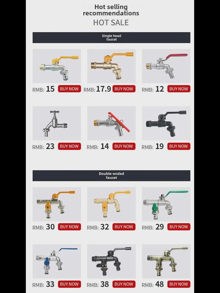 Pure Copper Outdoor Faucet for Garden/Balcony: Mop Pool Tap with Dual Outlets and Large Flow