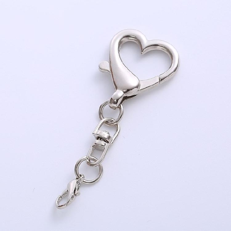 Portable Heart Keychain Pendant Spring Buckle Clasps for for Craft Enthusiasts