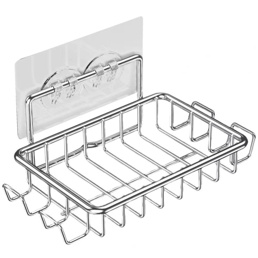 

Водонепроницаемая губка для посуды, клейкий настенный держатель для мыла, новая мыльница, аксессуары для хранения серебряный