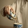 200ml Ru Kiln Blue and White Dragon Pattern Porcelain Teapot High-End Tea Bowl Tea Ceremony Set Hand-Held Teapot KungFu Tea Set