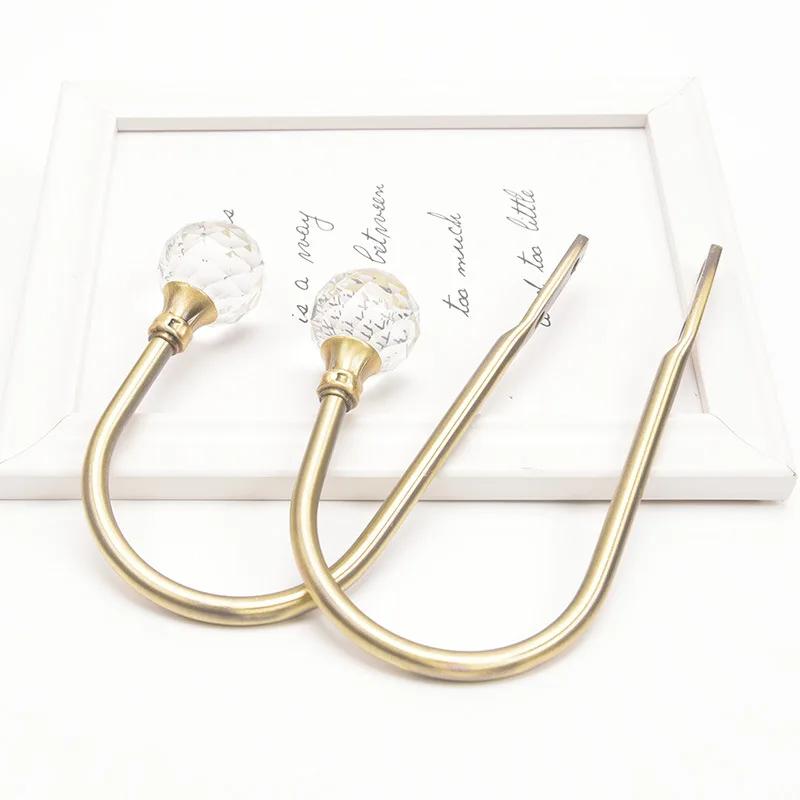 1pc Large Stylish Curtain Hold Back Metal Tie Tassel Arm Hook Loop Holder U Shaped Round Window Wall Decoration Hanger 2024 LS
