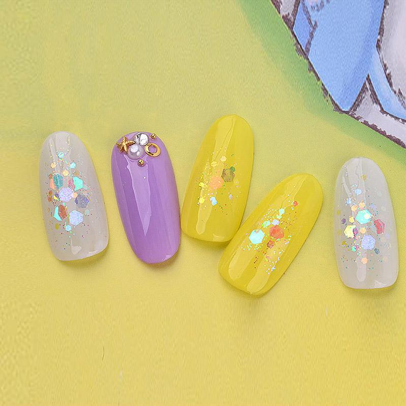 6 Pcs/Set Nail Art Sequins Different Size Glitter Powder Manicure Decoral Tips Polish Nail Stickers Mixed Design Case Set