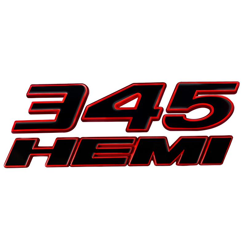 1 Stück 3D Metallaufkleber Auto Kofferraum 345 392 HEMI Emblem Plakette Für Dodge Challenger Ram Charger Caliber Journey Caravan Chrysler Dart