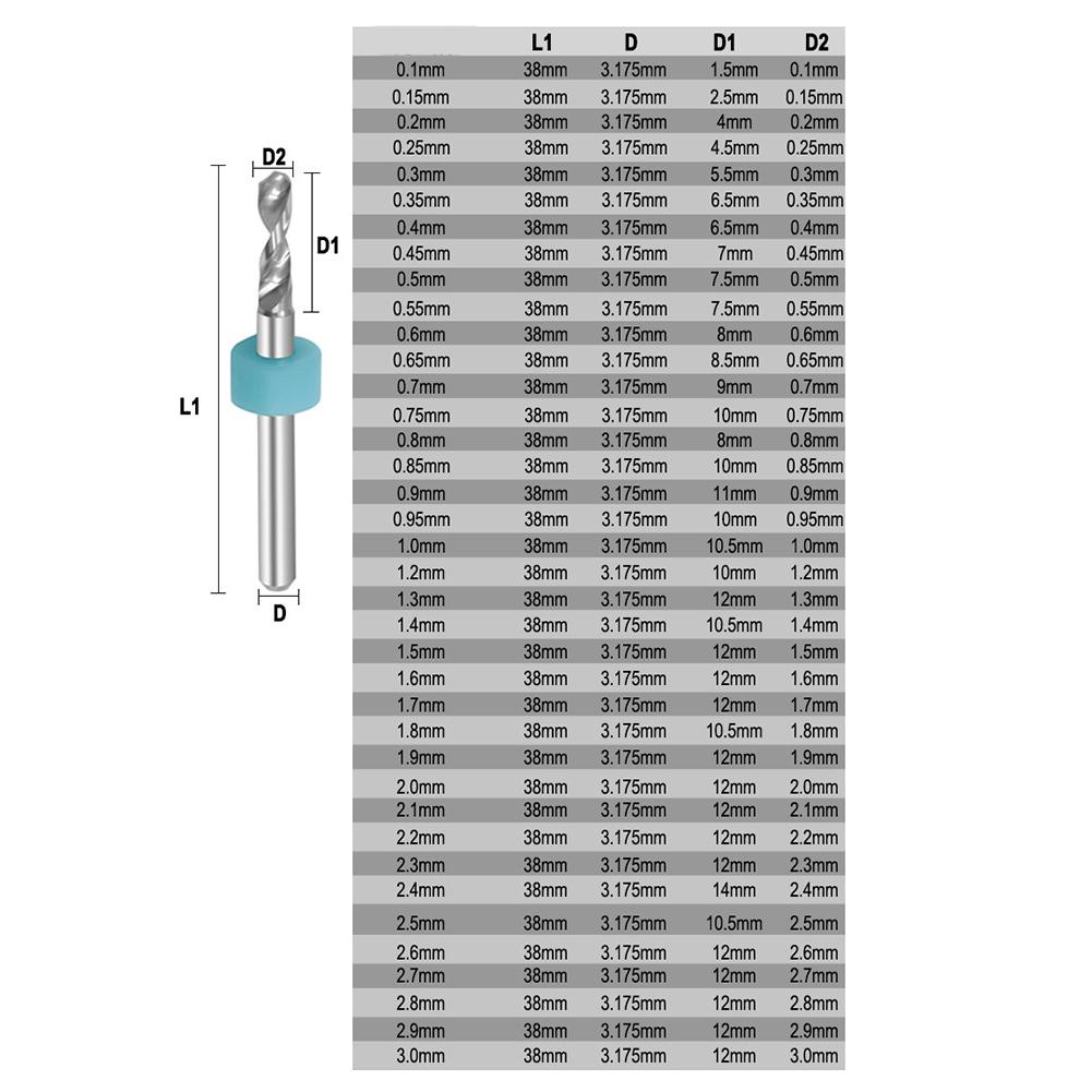 10PCS Carbide PCB Drill Bit Kit For Precision Metal & Circuit Board Work Power Tool Accessories