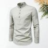 Męska koszula biznesowa Slim Fit ze stójką Lekkie, oddychające, stylowe koszule męskie z długim rękawem
