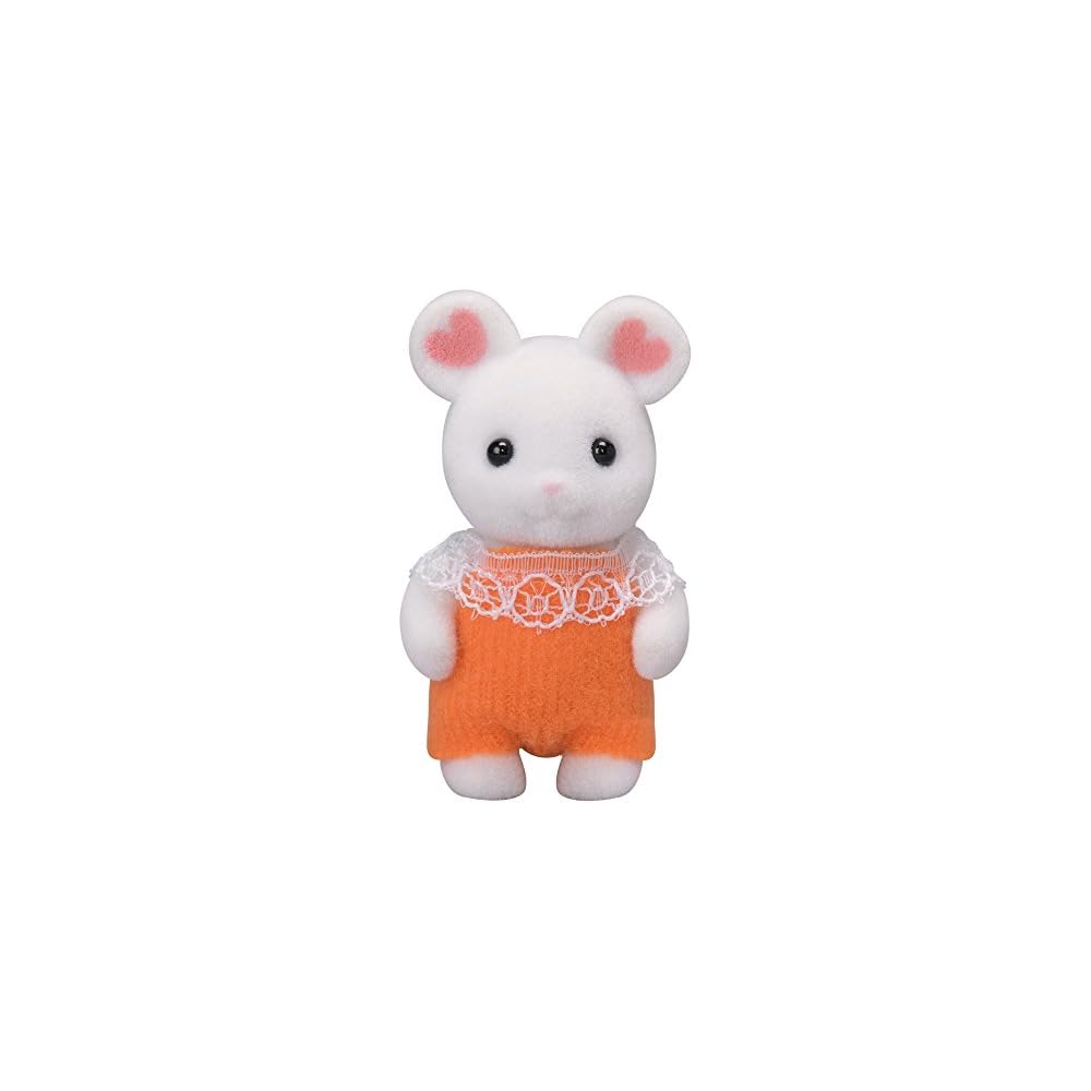 Sylvanian Families Marshmallow Mouse Baby Doll NE-107 Toy for Dollhouse Ages 3 and Up