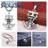 Stylish One Piece Black Alloy Skull Necklace For Young Adults, Featuring Sanji And Whitebeard