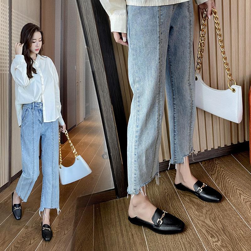 Women's Single Shoes  Spring Style Korean Version of Soft Leather Soft Bottom Flat Women's Shoes Retro Fashion Slip-on Small Leather Shoes