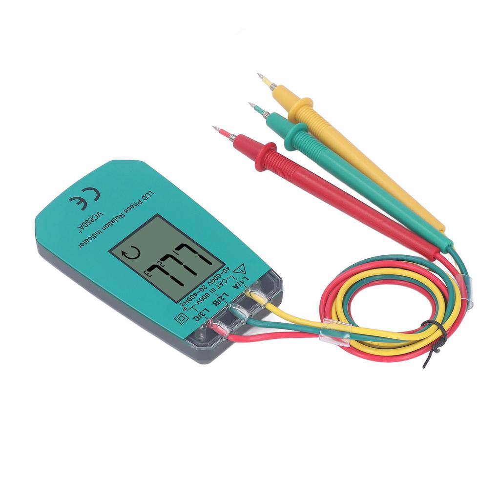 Tester de secvență trifazică Display LCD Detector de rotație a fazelor Contor 40?600V pentru testare
