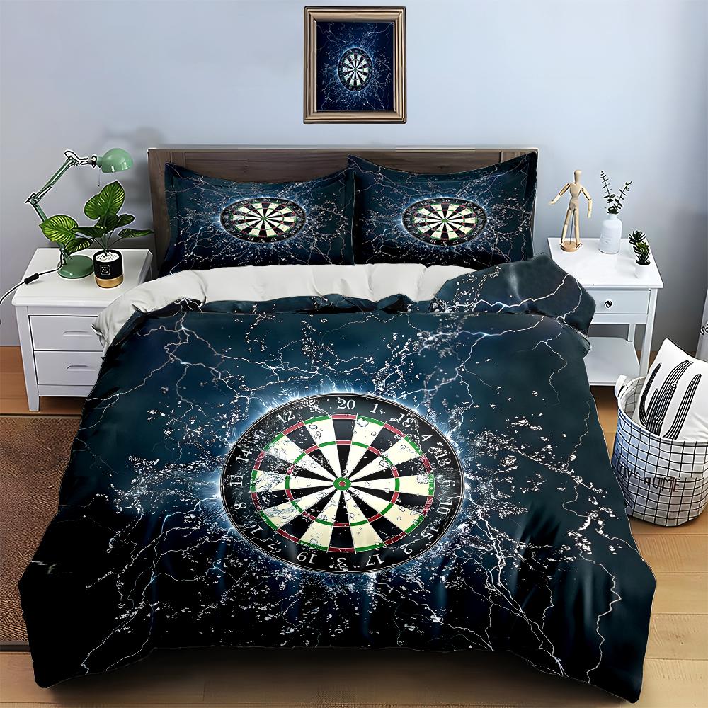 Dartboard Lightning Design Bedding Duvet Cover Sets Duvet Covers Pillowcases Gifts (1 * Duvet Cover 2 * Pillowcases, Without Duvet Insert)