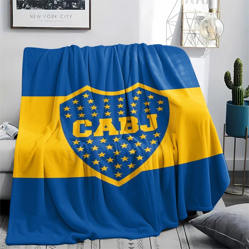 1Pc Boca Juniors Print Flannel Blanket High Quality Warm Comfortable Cover for All Seasons Perfect for Gifts Home Decor