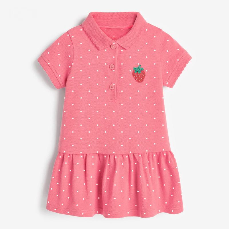 Children's Dress New Summer Short Sleeve Girls Skirts Knitted Kids Polo Dresses Children Uniforms