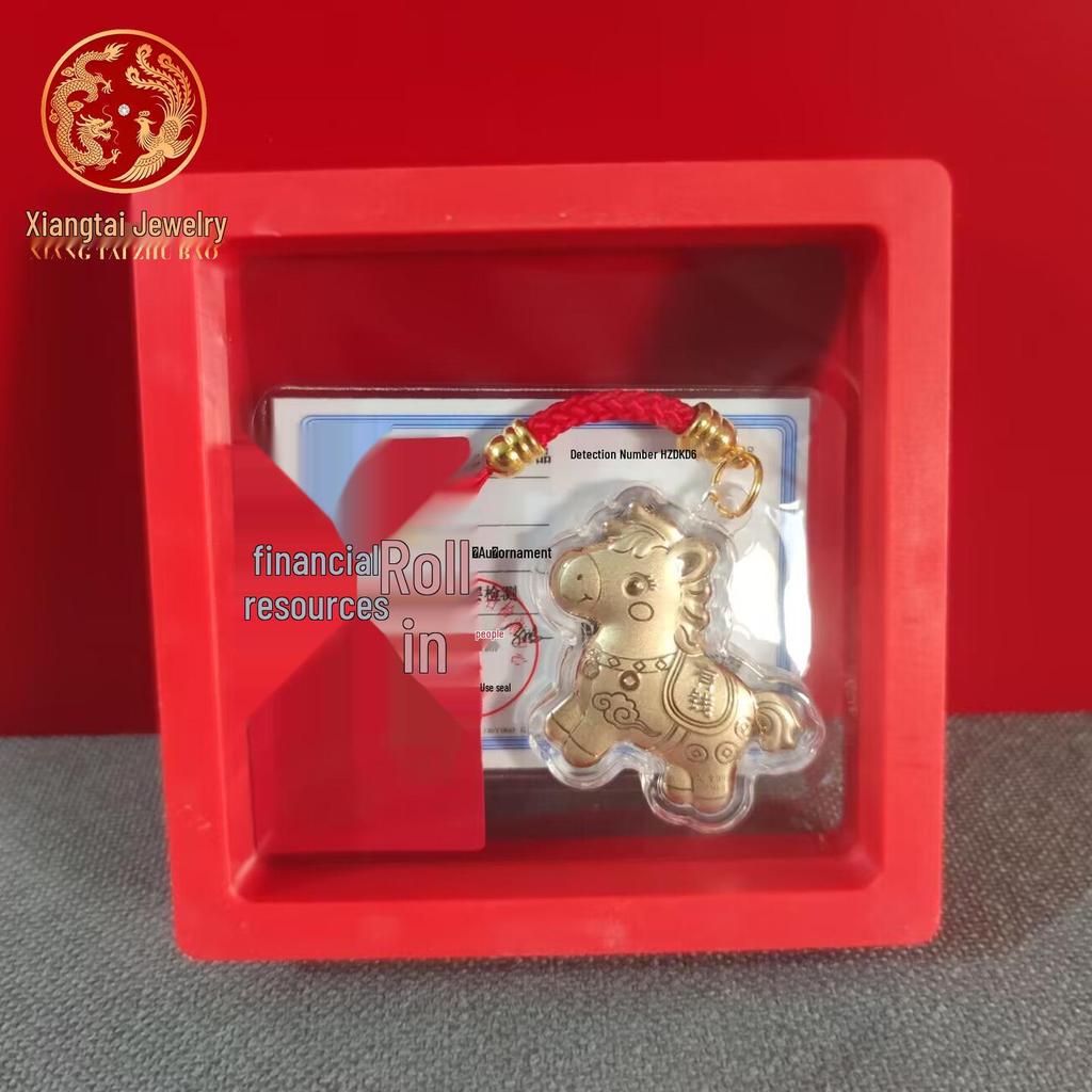 Year of the Horse Gold Pendant Lanyard - Pure 999 Gold Gift for Prosperity