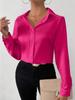 Women's Satin Faux Silk Long-sleeved Shirt