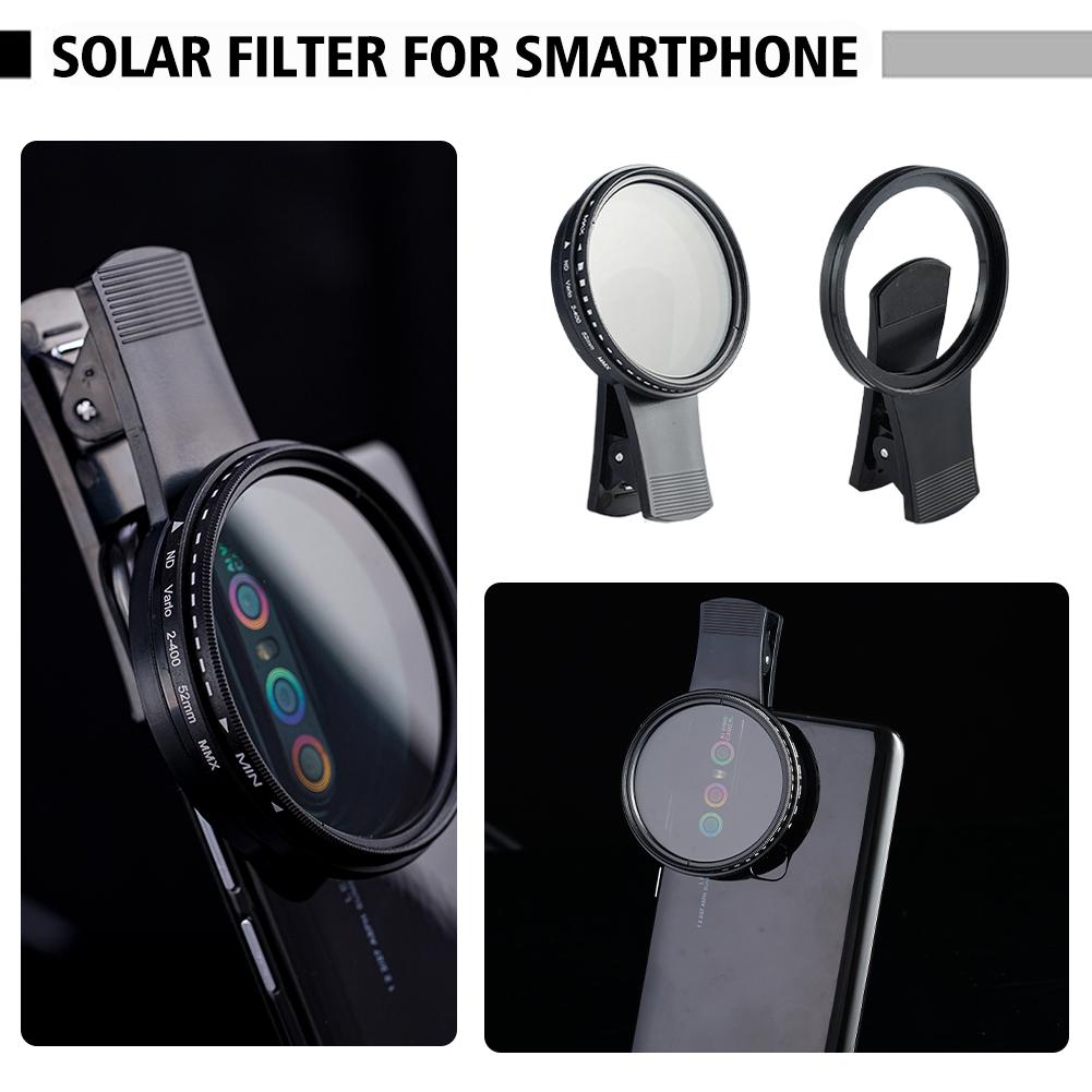 37mm 52mm Handy-Objektivfilter mit Clip für Smartphone Universal ND2-400 variabler Filter für Handy-Kameraobjektiv für iPhone