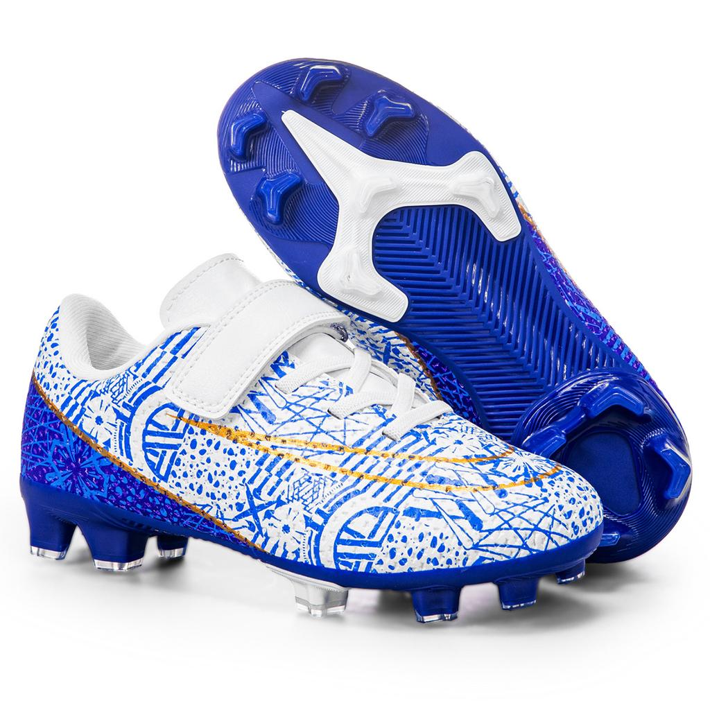 Children's Football Shoes Low Top Velcro Boys and Girls Student Training Sneakers Spike Shattered Sneakers