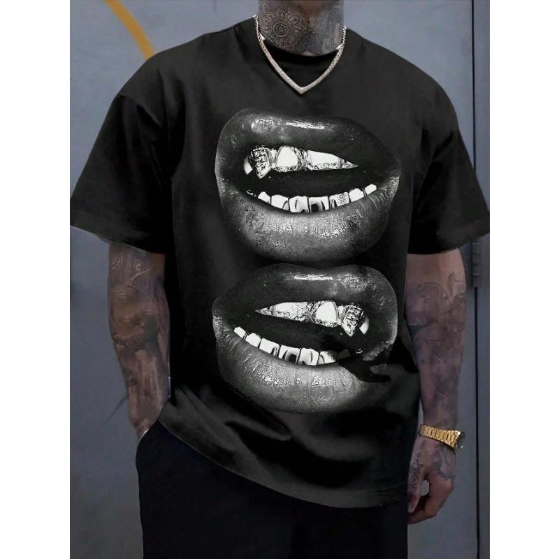 

Manfinity EMRG Белый топ в уличном стиле с полноценным черно-белым рисунком в виде рта, подойдет под летнюю мужскую футболку. 2XL