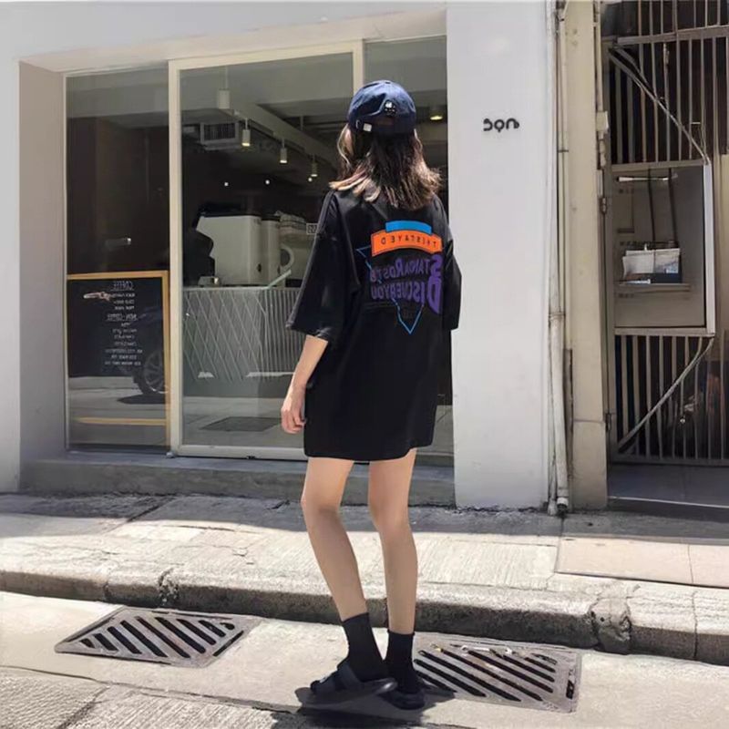 Plus-Size Women's Short-Sleeve T-Shirt 2024 New Summer Versatile Loose Mid-Length Top Trendy Ins Style