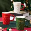 Christmas Ceramic Mugs Large 400ml Capacity Festival Christmas Theme Ceramic Mugs with Lid for Hot Beverage