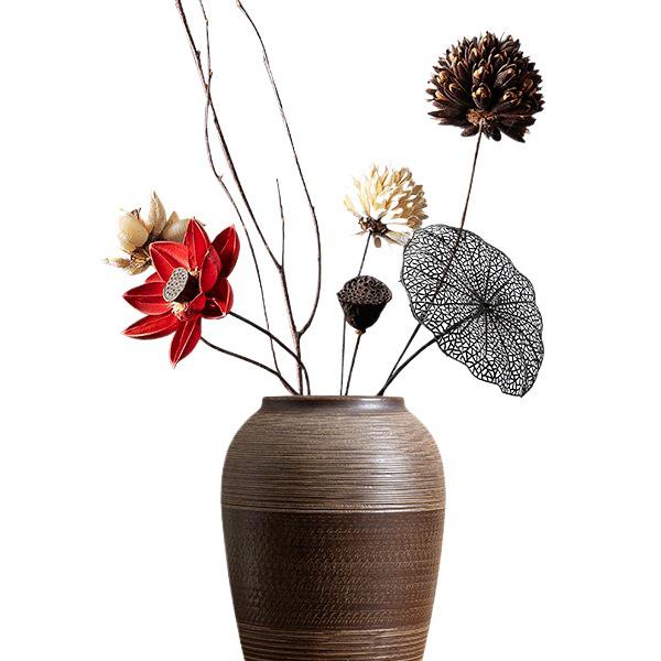 New Chinese Retro Ceramic Vase for Dining Table, Living Room, TV Cabinet Decoration, and Flower Arrangements