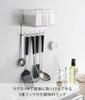 Yamazaki Magnetic Condiment Rack X X Plate Floating Tool 1661 & Hooks, White, W18.5 D12.2 H10cm, Storage, Hooks,