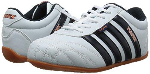 Tartex AZ51603 Safety Shoes/Work Shoes (4 Stripes), Steel Toe Cap, 3E, White/Navy, Size 27.0 cm