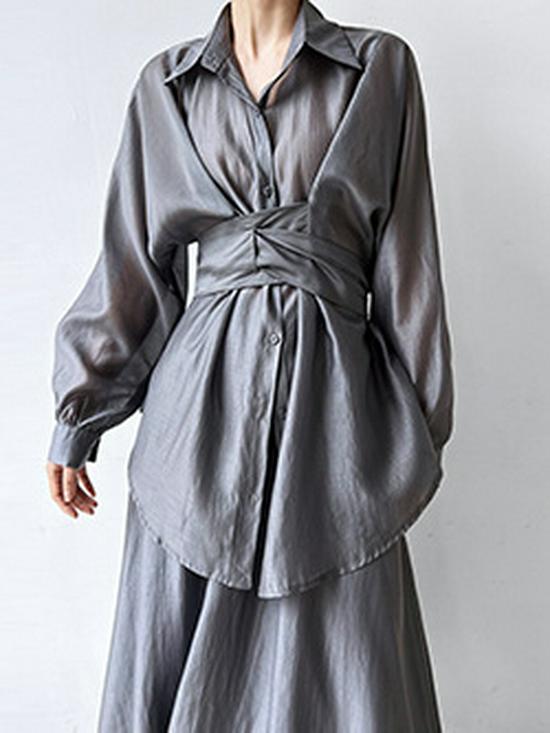 LUXI Commuter Sleeveless Vest Dress - Women's Loose Fit with Round Neck and Drape Straight Skirt, Style 3622.