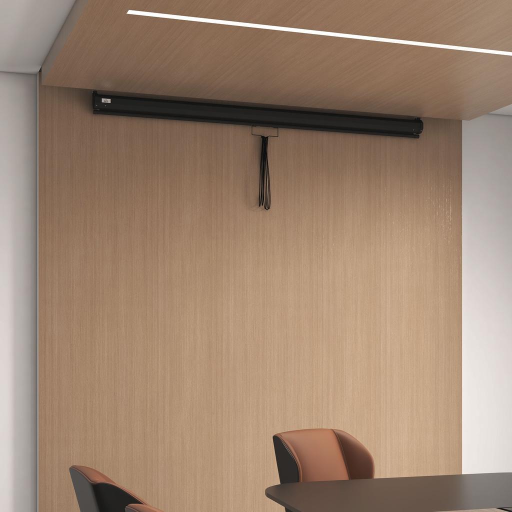 Projector Screen 100" Adjustable with Ceiling and Wall Mounting, 4:3 Format, 203x152cm, White and Black