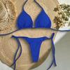 2 szt./zestaw damski trójkątny bikini halter neck strój kąpielowy z ochraniaczami na klatkę piersiową sznurowane stringi seksowny strój kąpielowy strój kąpielowy na plażowe wakacje