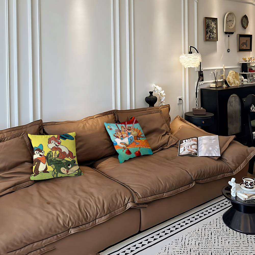 NIEDLICHES Chip und Chap Kissenbezug Abnehmbarer Waschbarer Kissenbezug – Ganzjahresweiches Leinen